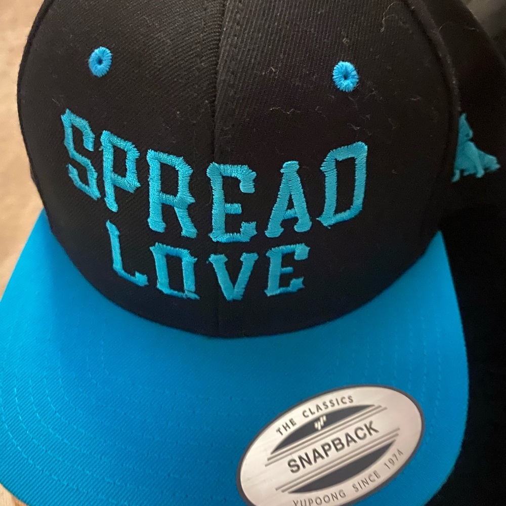 Spread Love  Black and Teal Snapback Hat